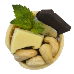 Ingredients for mint chip cashew milk ice cream.